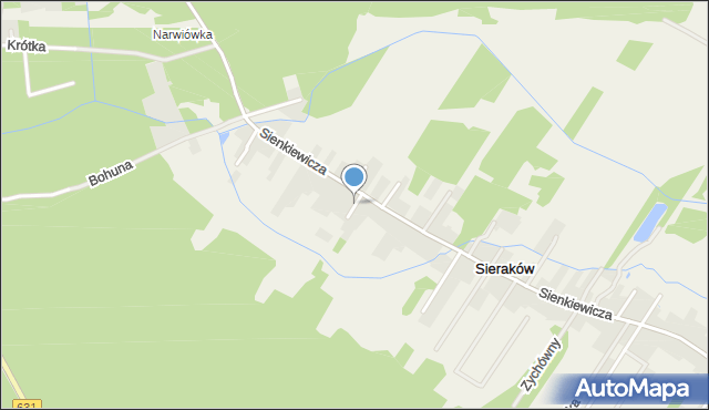 Sieraków gmina Radzymin, Nowowiejskiej Ewy, mapa Sieraków gmina Radzymin