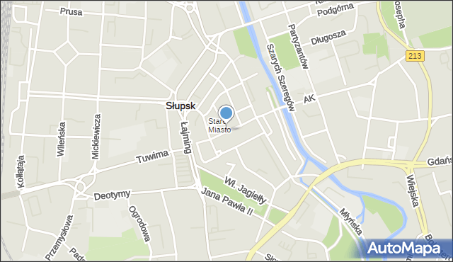 Słupsk, Nowobramska, mapa Słupska