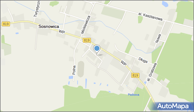 Sosnowica powiat parczewski, Nowowiejska, mapa Sosnowica powiat parczewski