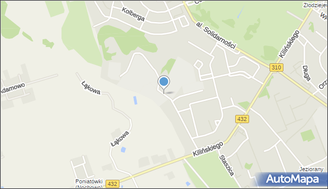 Śrem, Nowowiejskiego, mapa Śrem