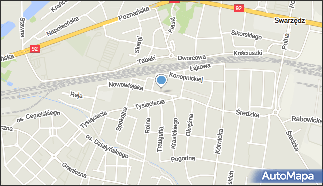 Swarzędz, Nowowiejska, mapa Swarzędz