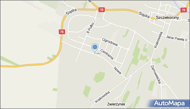 Szczekociny, Nowa, mapa Szczekociny