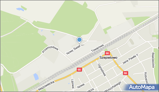 Szepietowo, Nowy Świat, mapa Szepietowo