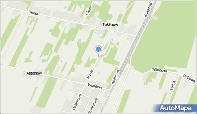 Teklinów gmina Kruszyna, Nowa, mapa Teklinów gmina Kruszyna