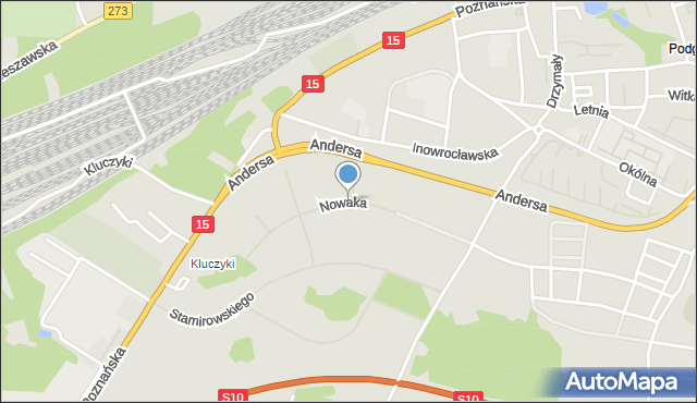 Toruń, Nowaka Józefa, mapa Torunia