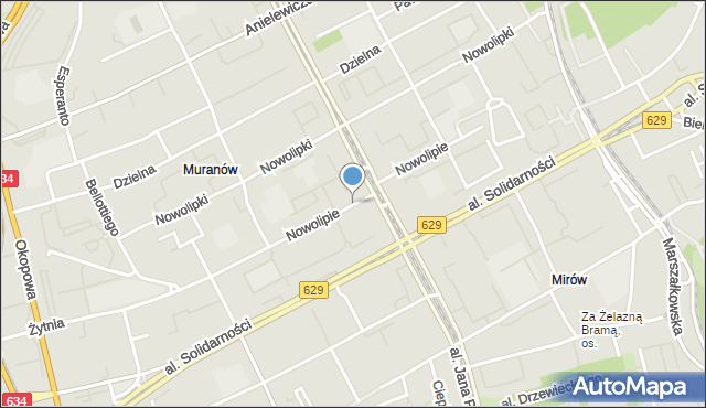Warszawa, Nowolipie, mapa Warszawy