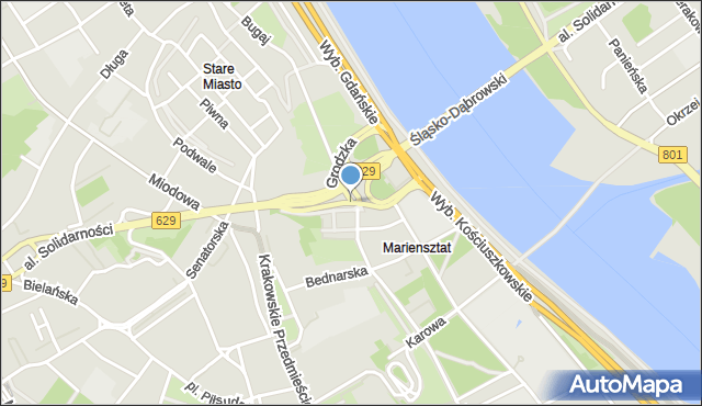 Warszawa, Nowy Zjazd, mapa Warszawy