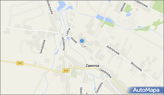 Zawonia powiat trzebnicki, Nowa, mapa Zawonia powiat trzebnicki