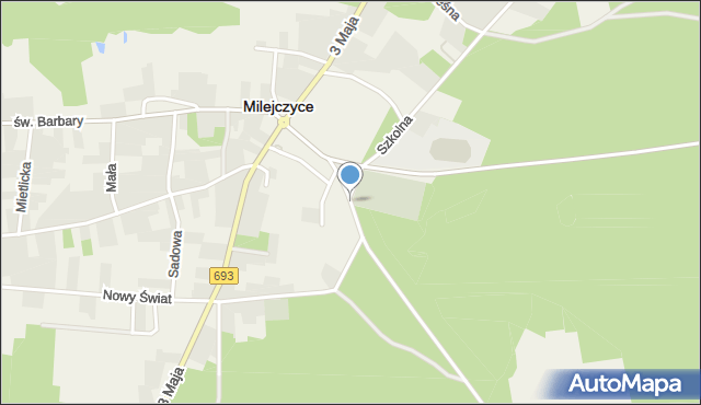 Milejczyce, Nurzecka, mapa Milejczyce
