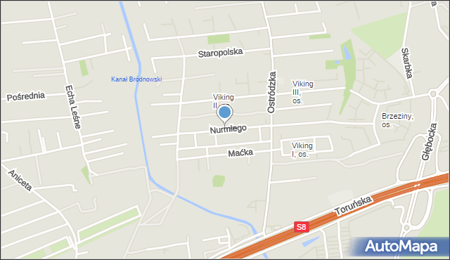 Warszawa, Nurmiego Paavo, mapa Warszawy