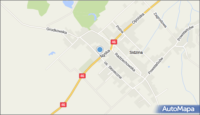 Sidzina gmina Skoroszyce, Nyska, mapa Sidzina gmina Skoroszyce