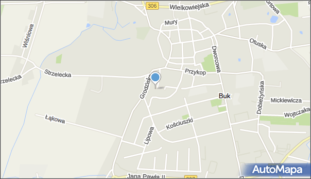 Buk powiat poznański, o. Rafała Chylińskiego, mapa Buk powiat poznański