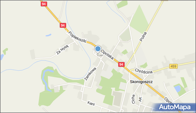 Skorogoszcz, o. Dominika ze Skorogoszczy, mapa Skorogoszcz