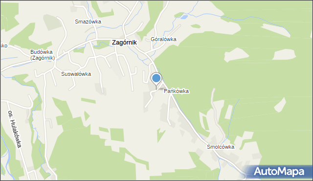 Zagórnik gmina Andrychów, Oazowa, mapa Zagórnik gmina Andrychów