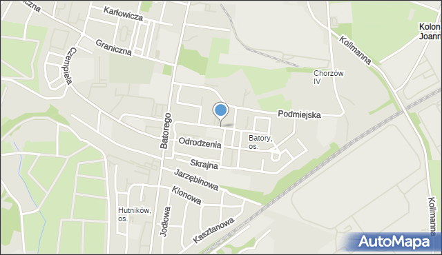 Chorzów, Obrońców Chorzowa, mapa Chorzów