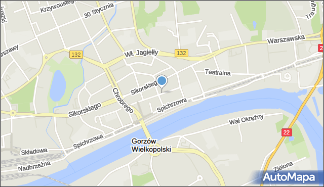 Gorzów Wielkopolski, Obotrycka, mapa Gorzów Wielkopolski