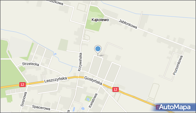 Kąkolewo gmina Osieczna, Obarskiego Czesława, ks., mapa Kąkolewo gmina Osieczna