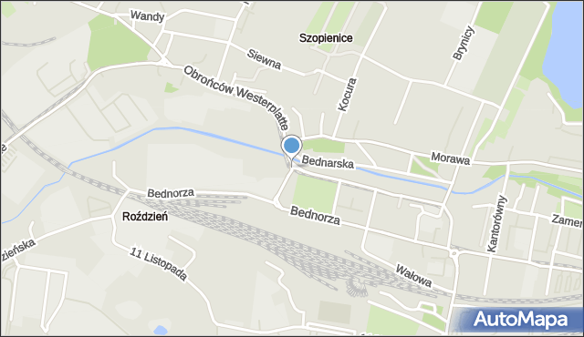 Katowice, Obrońców Westerplatte, mapa Katowic