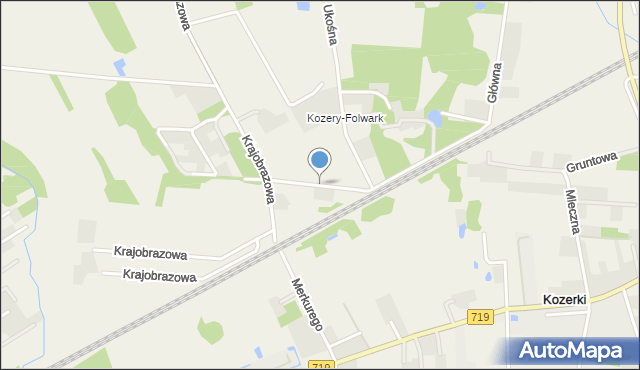 Kozery, Objazdowa, mapa Kozery