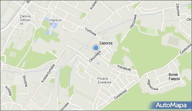 Kraków, Obozowa, mapa Krakowa