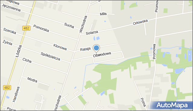 Ksawerów powiat pabianicki, Obwodowa, mapa Ksawerów powiat pabianicki