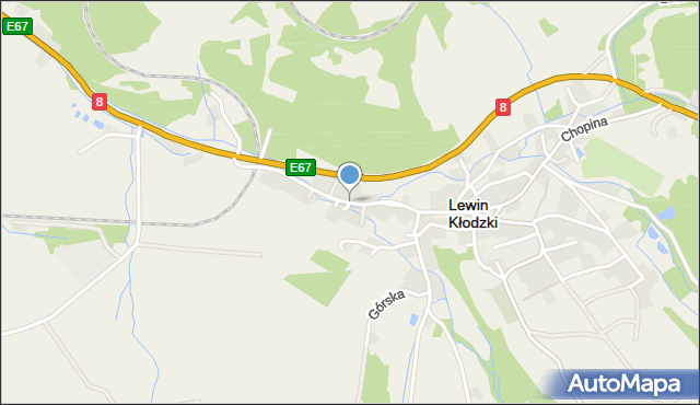 Lewin Kłodzki, Obrońców Warszawy, mapa Lewin Kłodzki