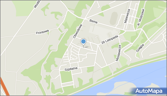 Nowy Dwór Mazowiecki, Obrońców Modlina, mapa Nowy Dwór Mazowiecki