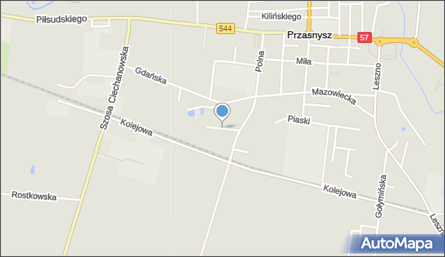 Przasnysz, Obrońców Westerplatte, mapa Przasnysz