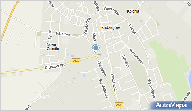 Radziejów, Objezdna, mapa Radziejów