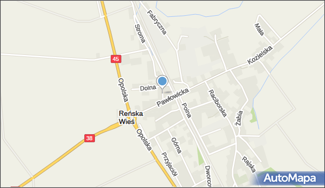 Reńska Wieś powiat kędzierzyńsko-kozielski, Obywatelska, mapa Reńska Wieś powiat kędzierzyńsko-kozielski