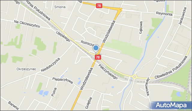 Rybnik, Obwiednia Południowa, mapa Rybnika