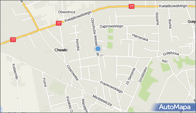 Sandomierz, Obrońców Westerplatte, mapa Sandomierza