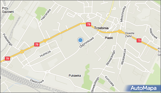 Trzebinia powiat chrzanowski, Ochronkowa, mapa Trzebinia powiat chrzanowski