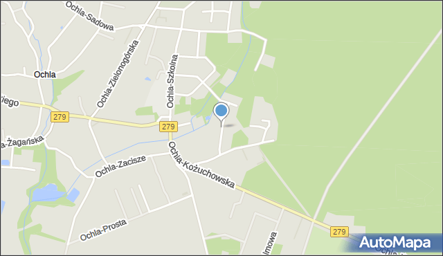 Zielona Góra, Ochla-Konopnickiej Marii, mapa Zielona Góra