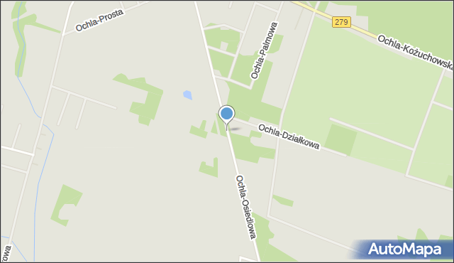 Zielona Góra, Ochla-Osiedlowa, mapa Zielona Góra