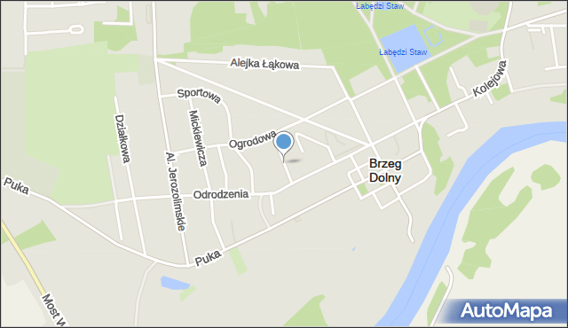 Brzeg Dolny, Odrodzenia, mapa Brzeg Dolny