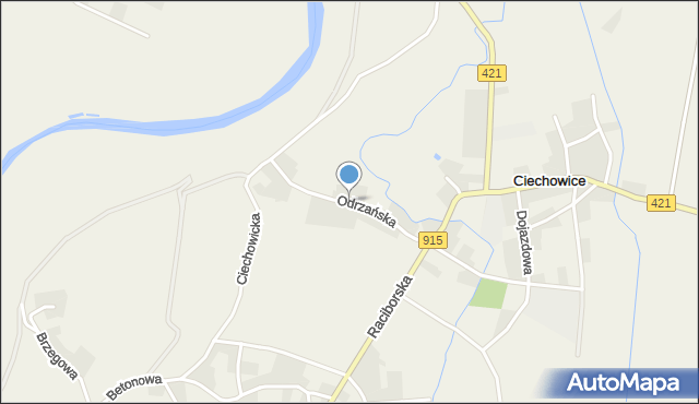 Ciechowice, Odrzańska, mapa Ciechowice