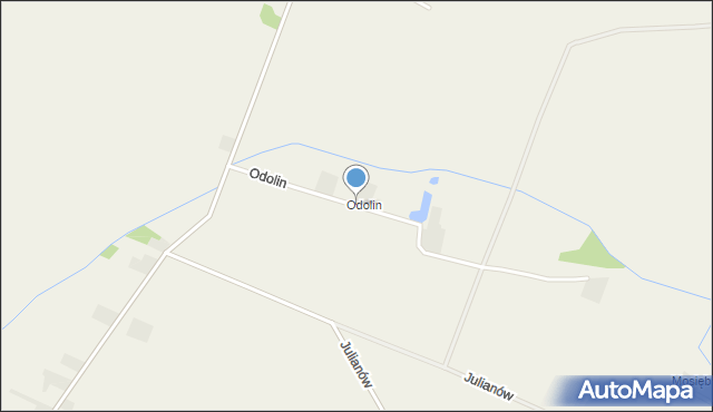 Ernestynów gmina Bedlno, Odolin, mapa Ernestynów gmina Bedlno