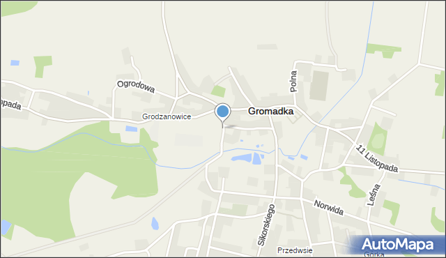 Gromadka, Odlewników, mapa Gromadka