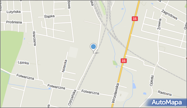 Jarocin, Odrzańska, mapa Jarocin