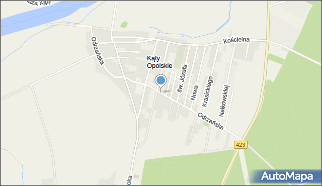 Kąty Opolskie, Odrzańska, mapa Kąty Opolskie