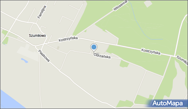 Kostrzyn nad Odrą, Odrzańska, mapa Kostrzyn nad Odrą