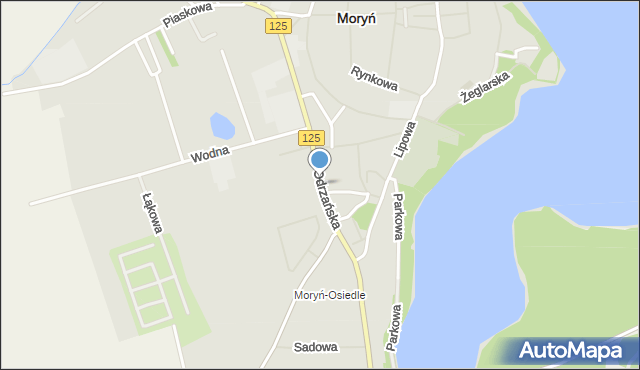 Moryń, Odrzańska, mapa Moryń