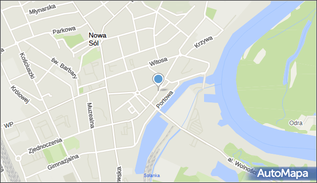 Nowa Sól, Odrzańska, mapa Nowa Sól