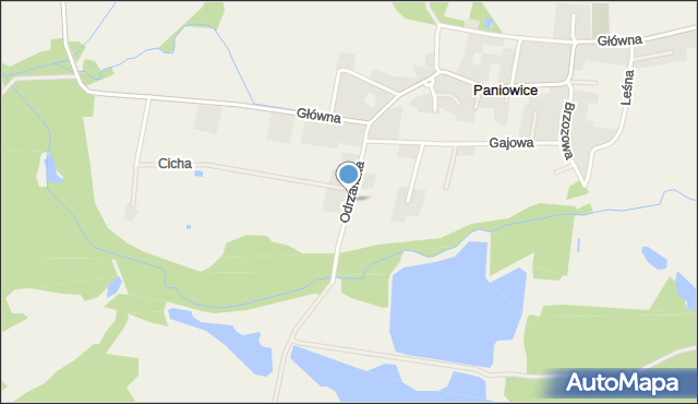 Paniowice, Odrzańska, mapa Paniowice