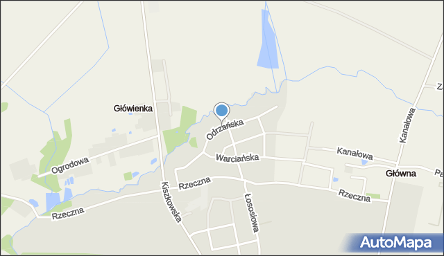 Pobiedziska, Odrzańska, mapa Pobiedziska