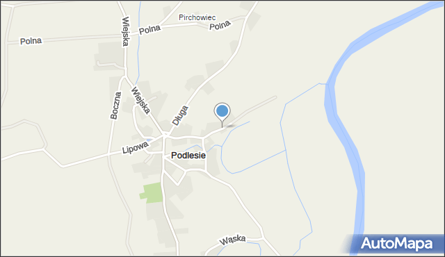 Podlesie gmina Cisek, Odrzańska, mapa Podlesie gmina Cisek