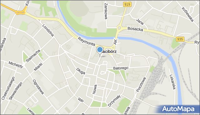 Racibórz, Odrzańska, mapa Racibórz