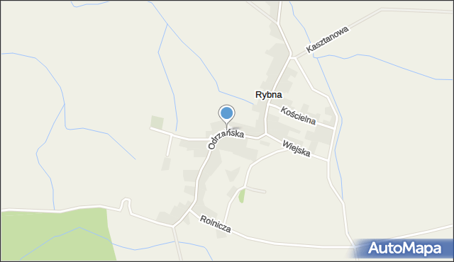 Rybna gmina Popielów, Odrzańska, mapa Rybna gmina Popielów