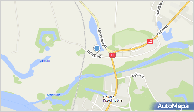 Serby, Odrzycko, mapa Serby